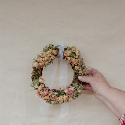 dried flower wreath roses