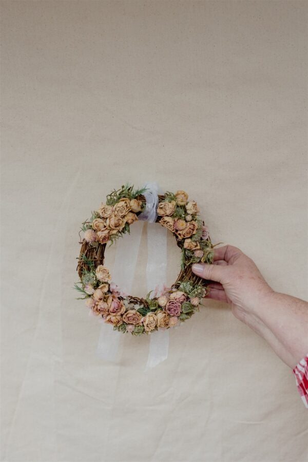 dried flower wreath roses