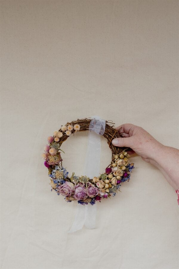 dried flower wreath roses