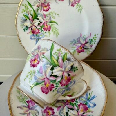 Sweet Romance Pink Orchid Trio Teacup Posy