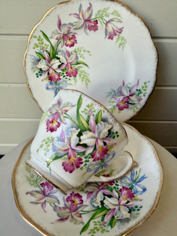 Sweet Romance Pink Orchid Trio Teacup Posy