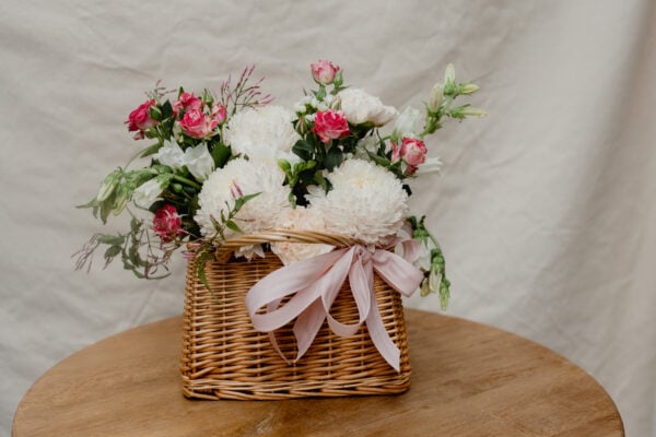 fresh flowers in basket