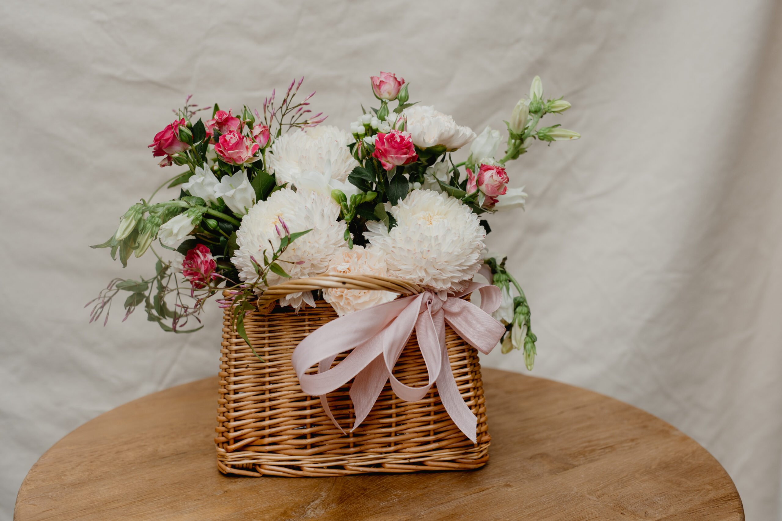 fresh flowers in basket