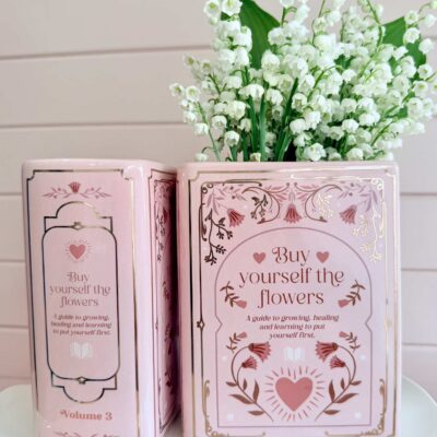 book vase and flowers