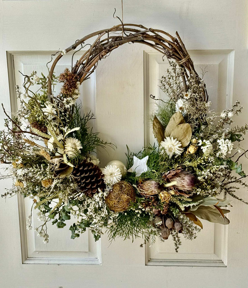 christmas flower wreath workshop newcastle