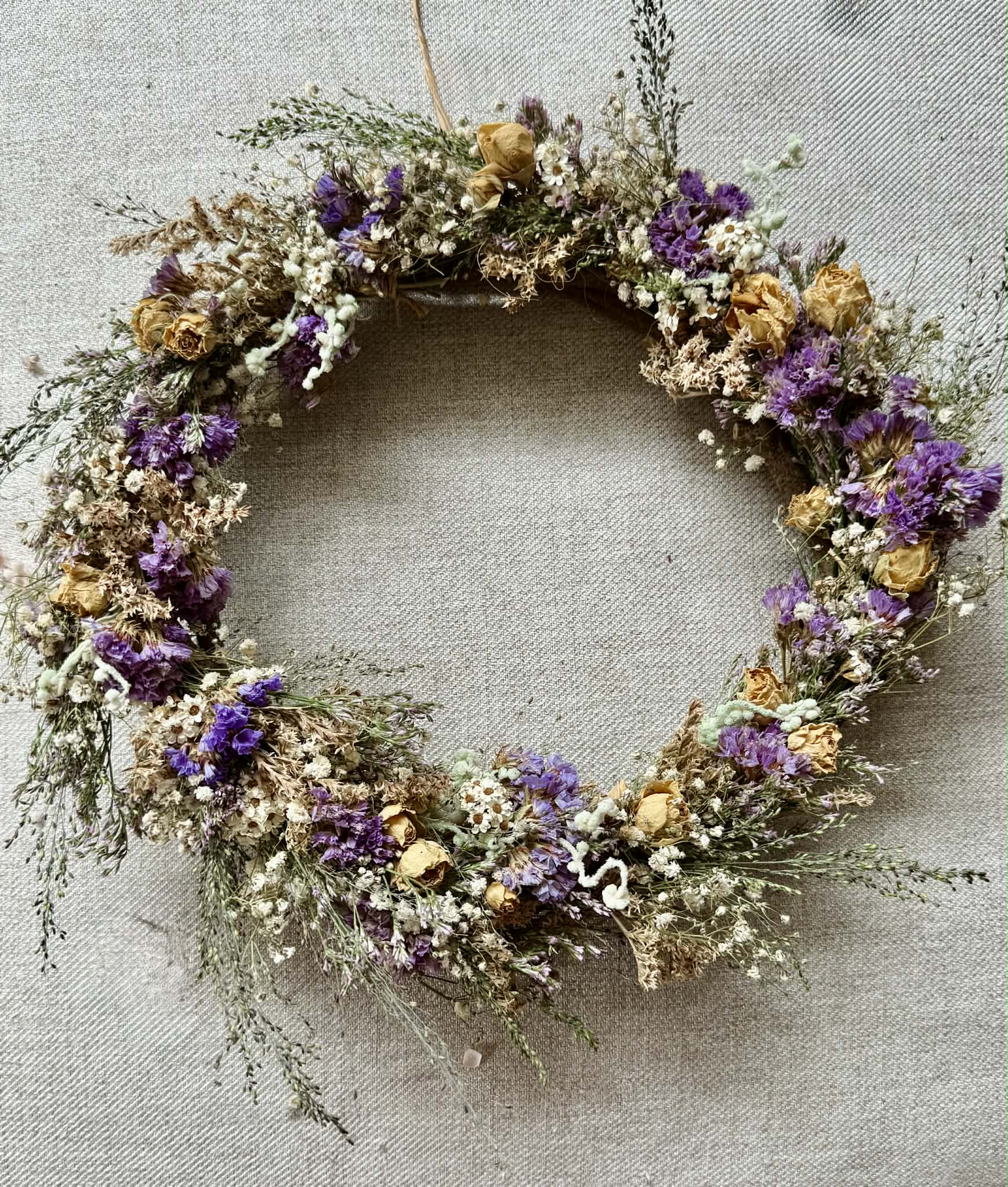 purple dried floral wreath delivery in australia