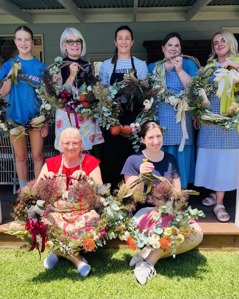 flower-wreath-workshops-newcastle Christmas Flower wreath making workshop Mayfield
