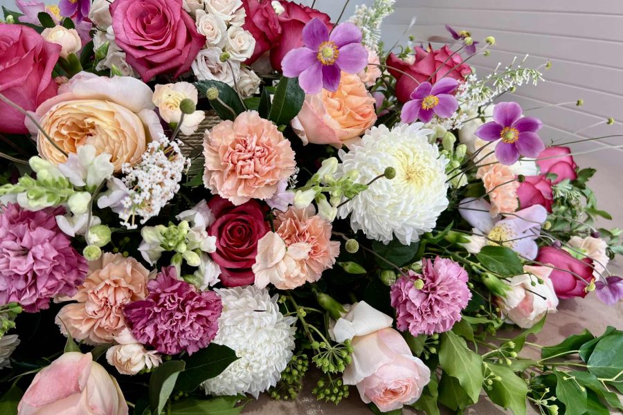 pink casket flowers